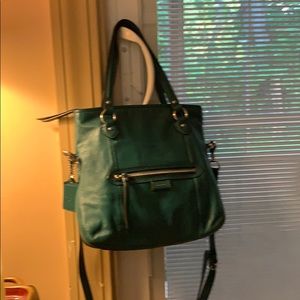 Genuine  unusual COACH green leather bag